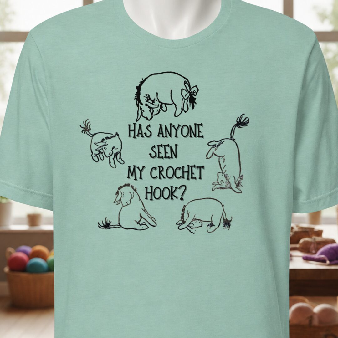 Eeyore Lost Crochet Hook T-Shirt Sea Breeze t-shirt