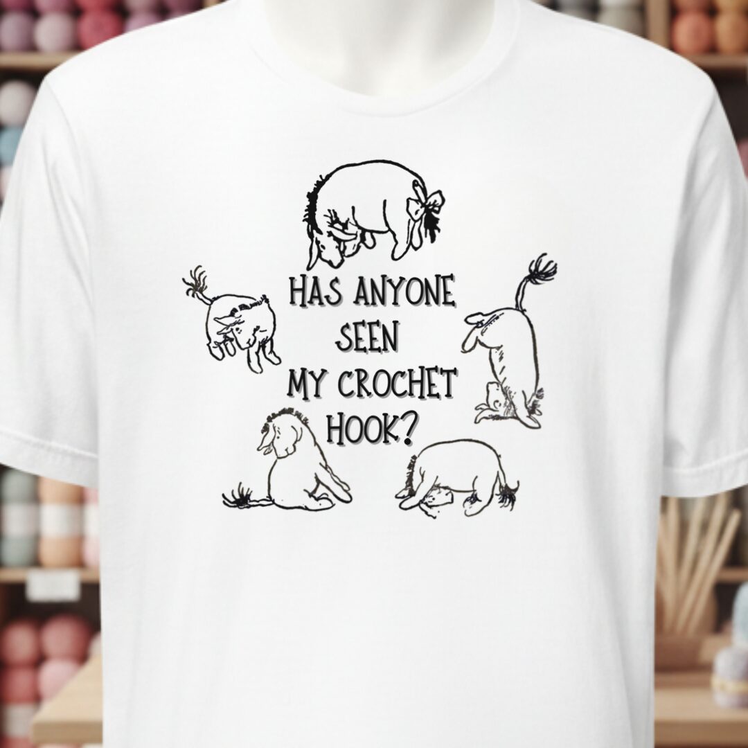 Eeyore Lost Crochet Hook T-Shirt White t-shirt