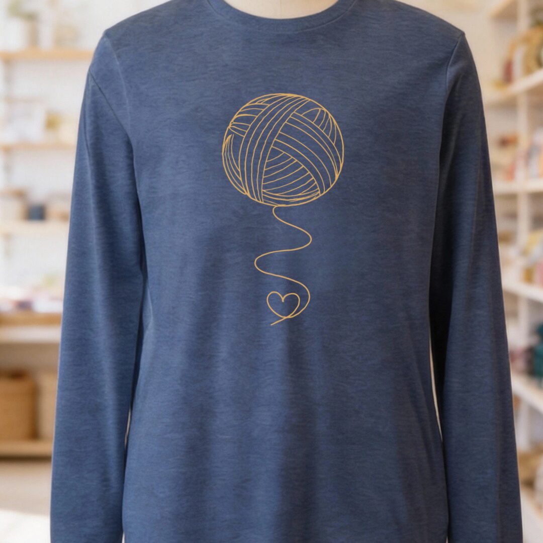 Elegant Yarn Long Sleeve Tee Navy t-shirt