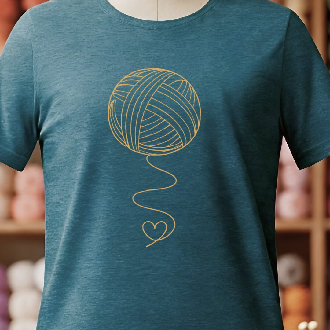 Elegant Yarn T-Shirt Teal Blue t-shirt