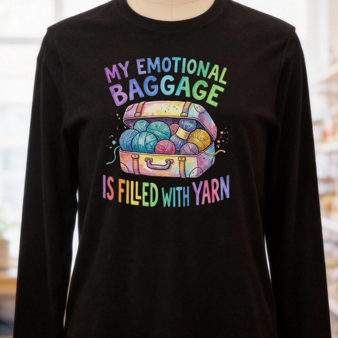 Emotional Baggage Long Sleeve Tee Black t-shirt