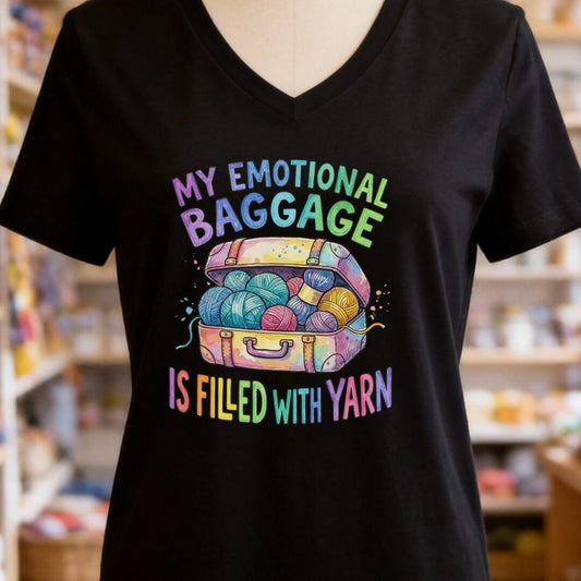 Emotional Baggage V-Neck T-Shirt Black t-shirt