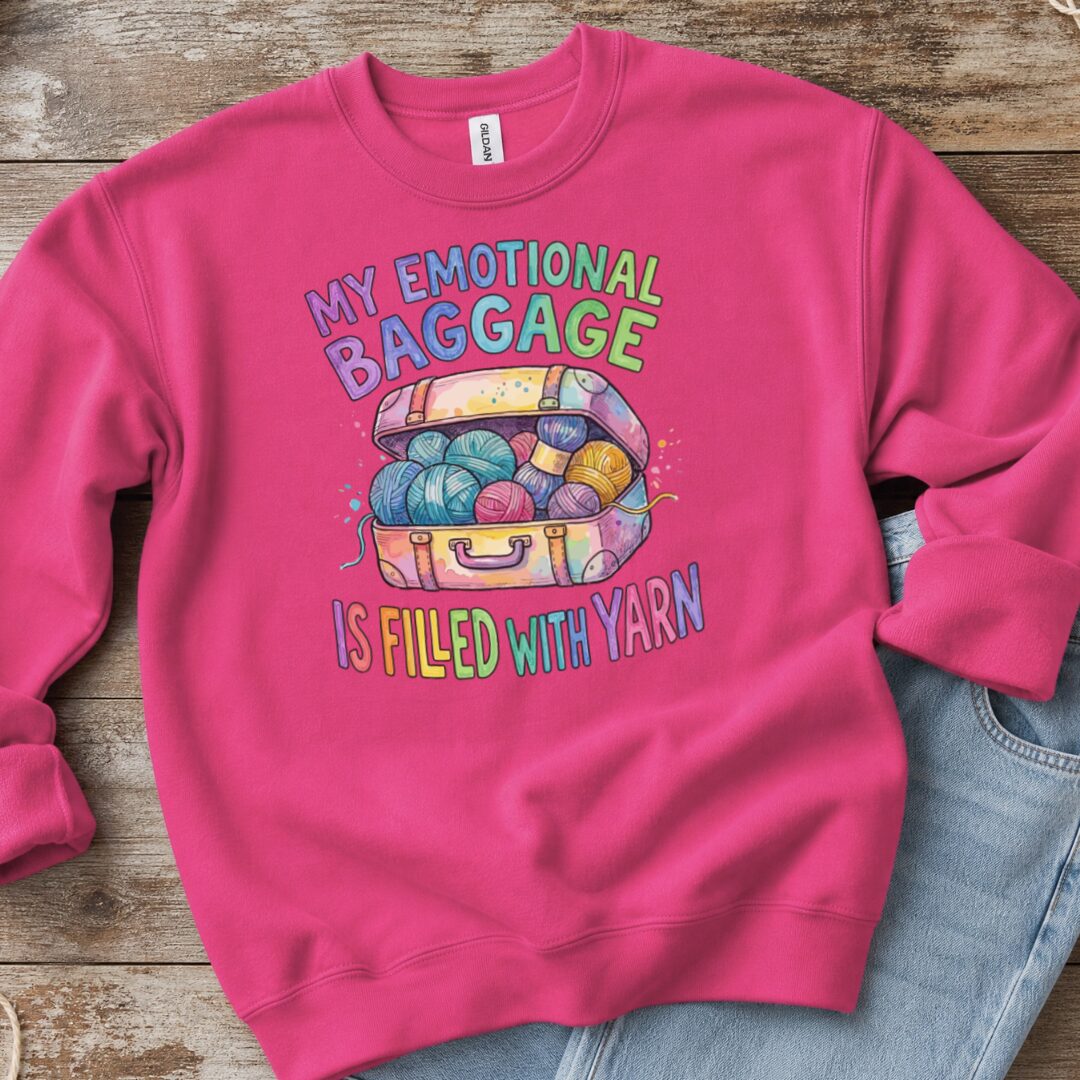 Emotional Baggage Sweatshirt Bright Pink t-shirt