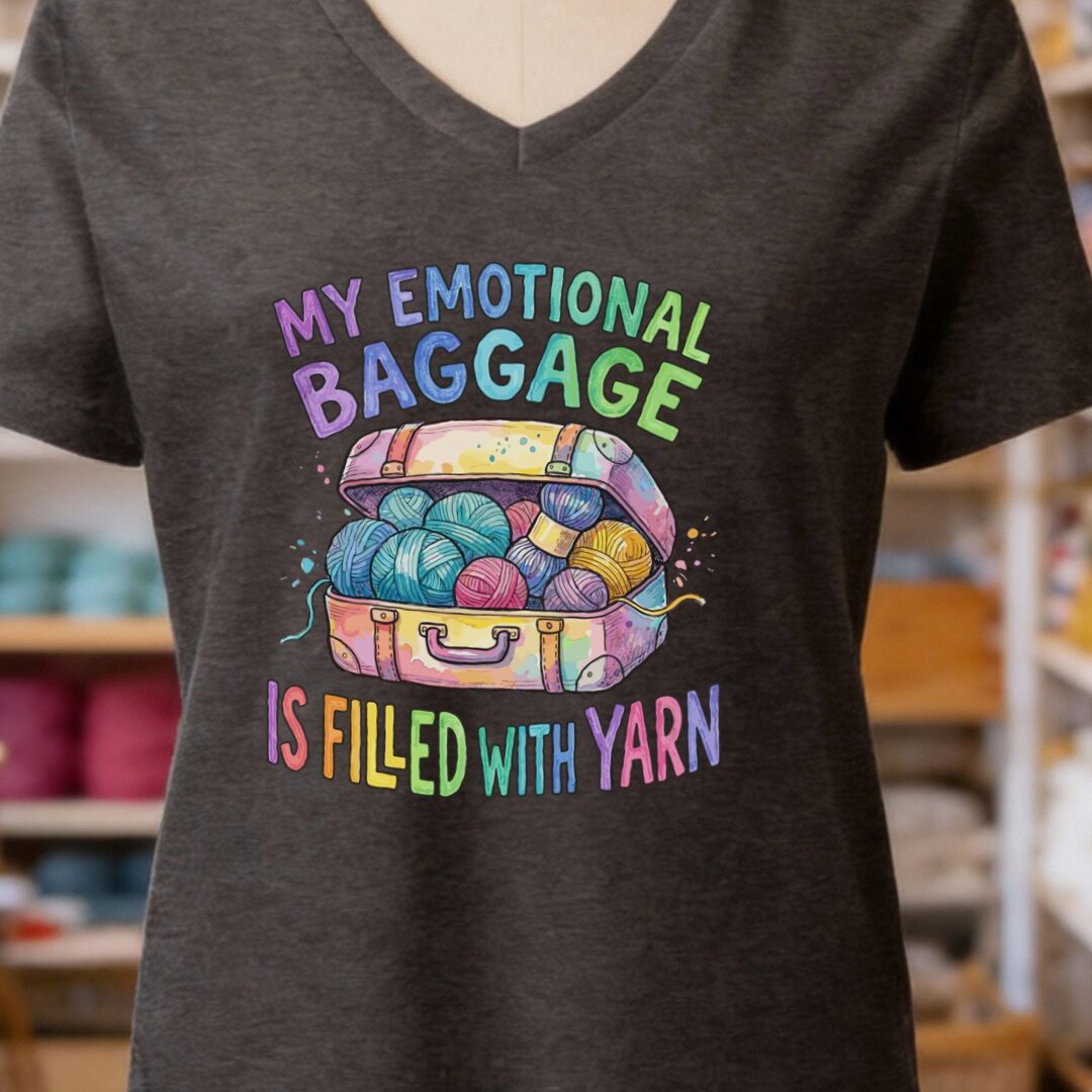 Emotional Baggage V-Neck T-Shirt Dark Grey t-shirt