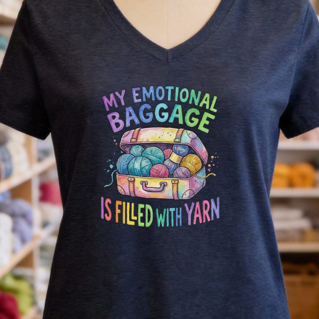 Emotional Baggage V-Neck T-Shirt Navy t-shirt