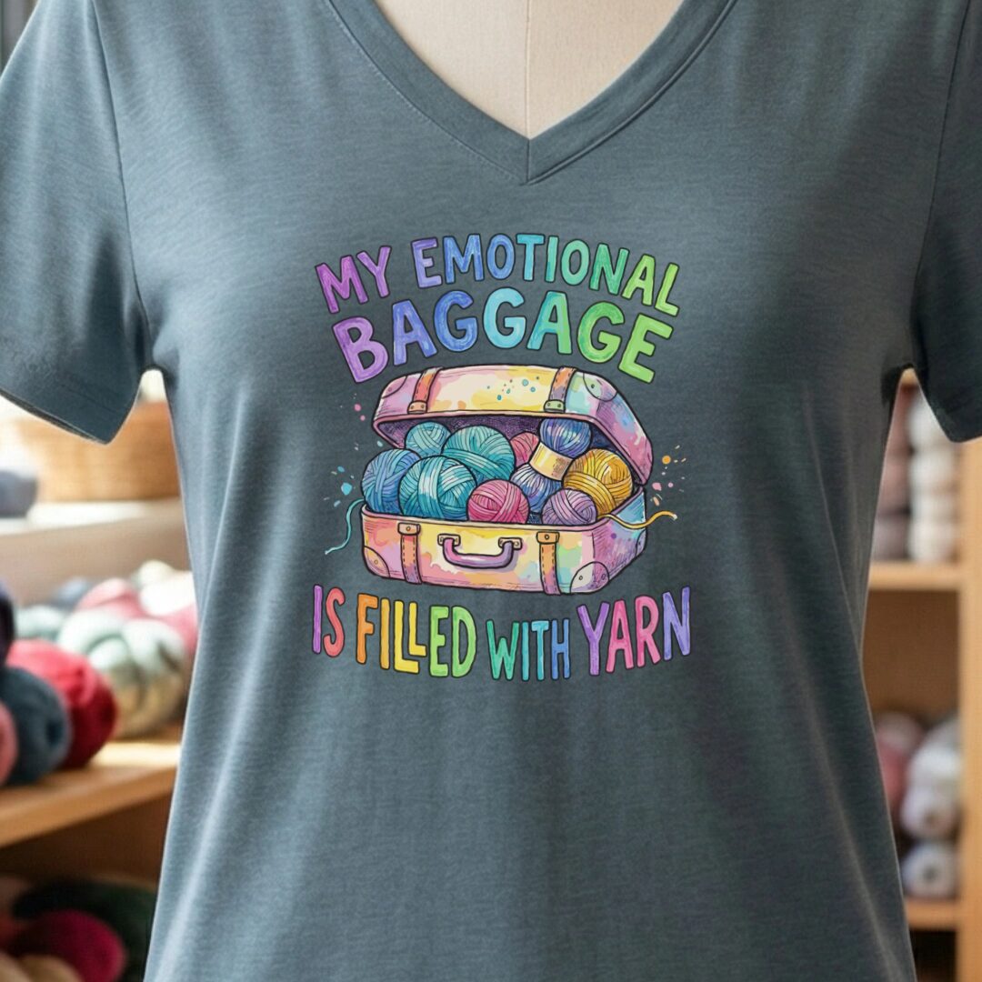 Emotional Baggage V-Neck T-Shirt Slate t-shirt