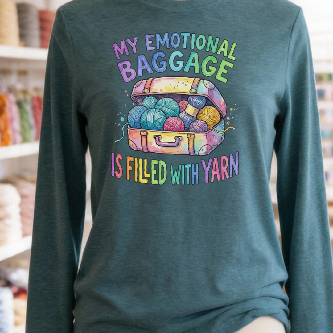Emotional Baggage Long Sleeve Tee Deep Teal t-shirt