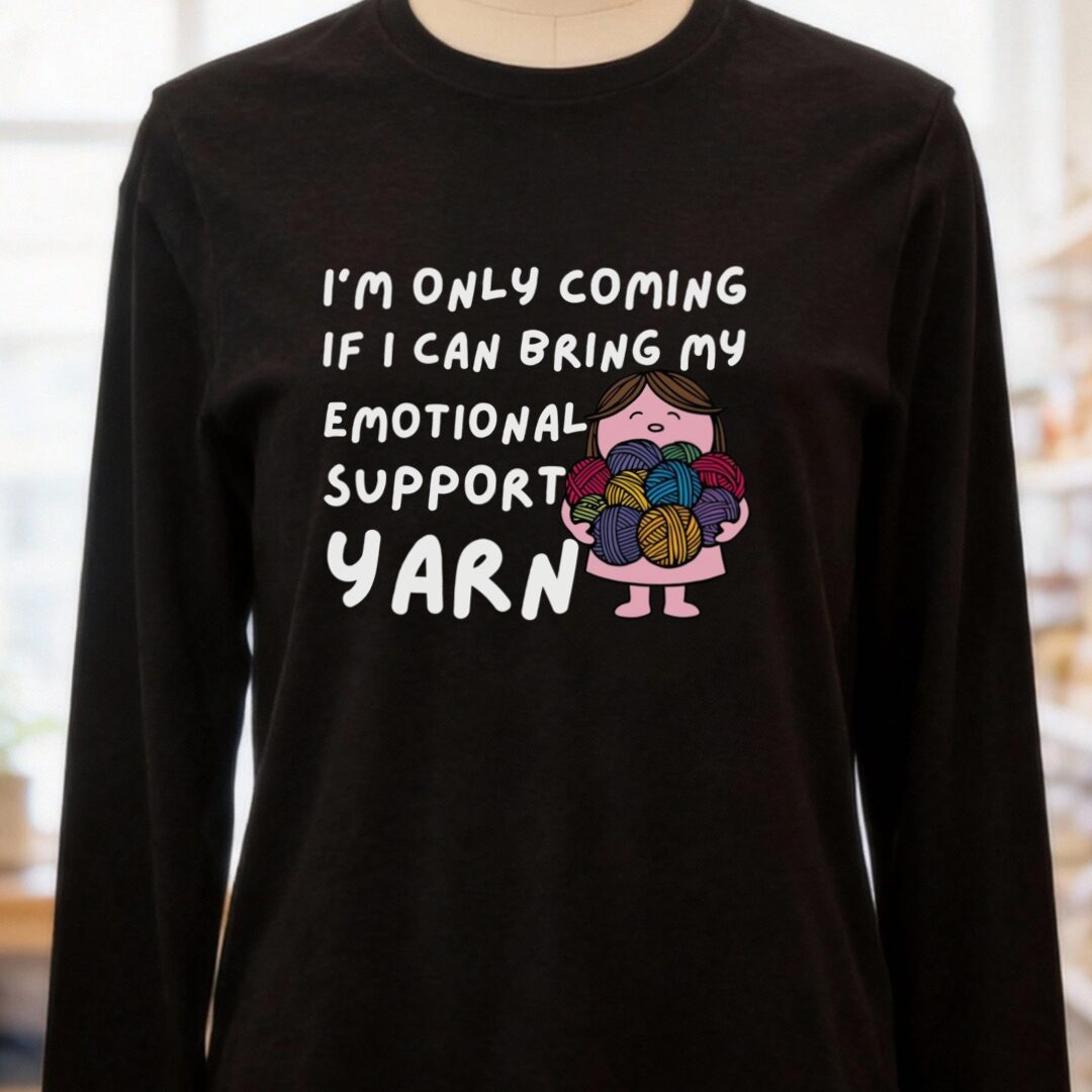 Emotional Support Long Sleeve Tee Black Heather t-shirt
