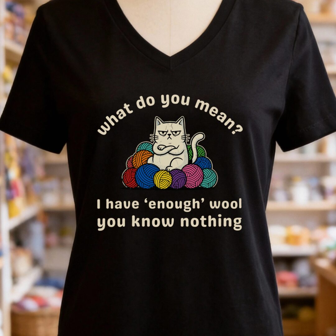 Enough Wool V-Neck T-Shirt Black t-shirt