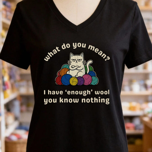 Enough Wool V-Neck T-Shirt Black t-shirt