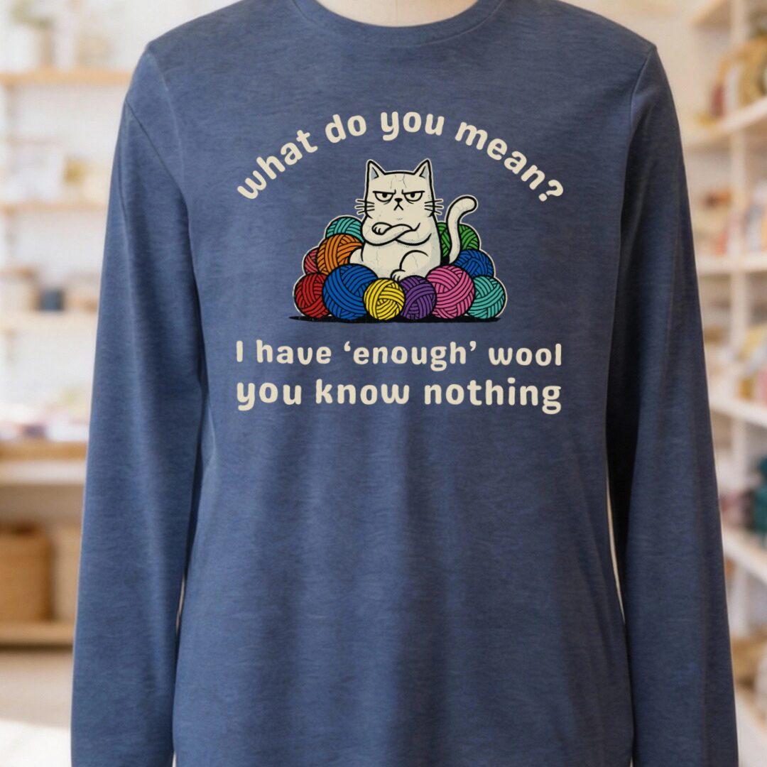 Enough Wool Heather Navy Long Sleeve Tee.jpg