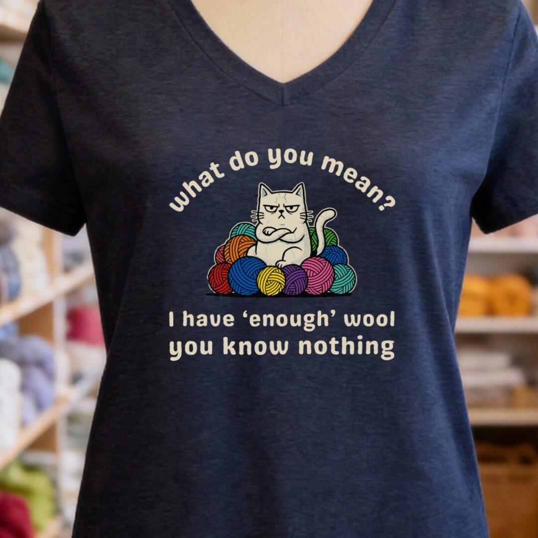 Enough Wool V-Neck T-Shirt Navy t-shirt