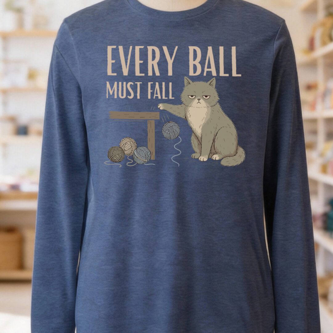Every Ball Heather Navy Long Sleeve Tee.jpg