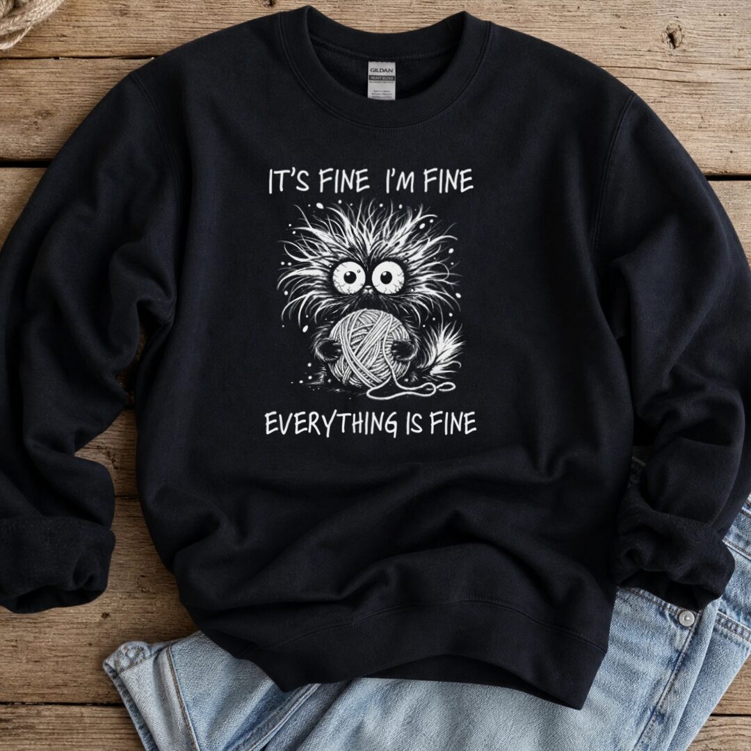Everything Is Fine Sweatshirt Black t-shirt