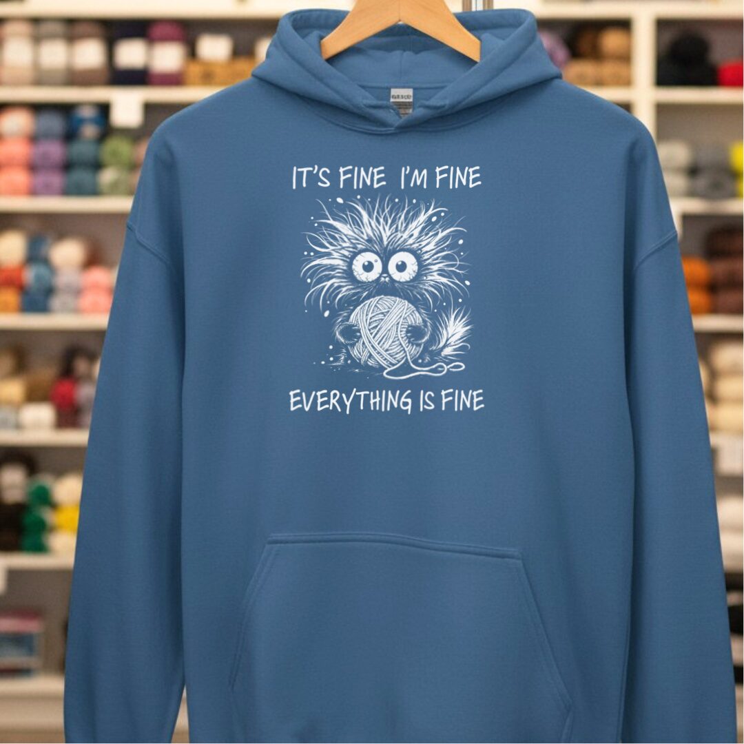 Everything Is Fine Hoodie Indigo Blue t-shirt