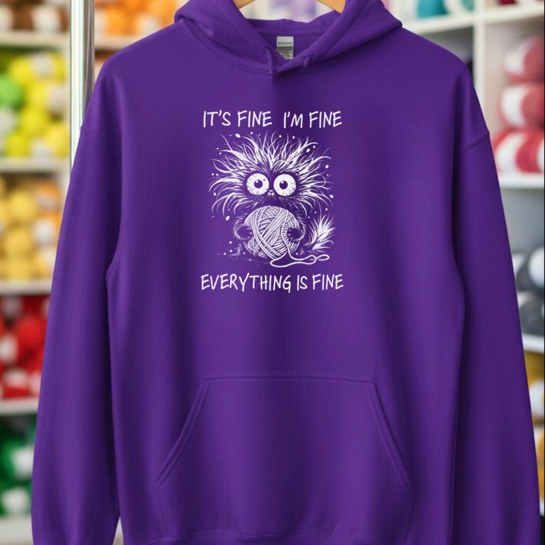 Everything Is Fine Hoodie Purple t-shirt