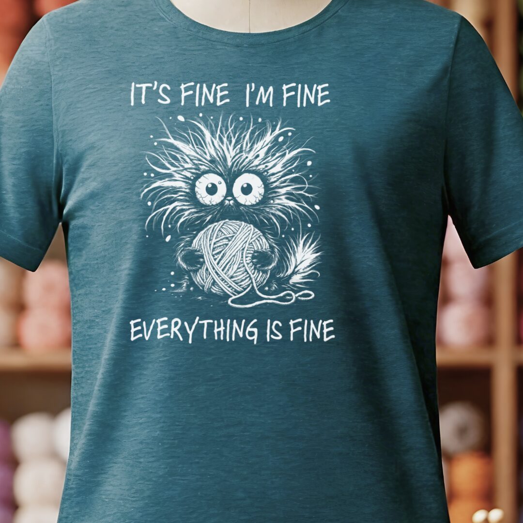 Everything Is Fine T-Shirt Teal Blue t-shirt