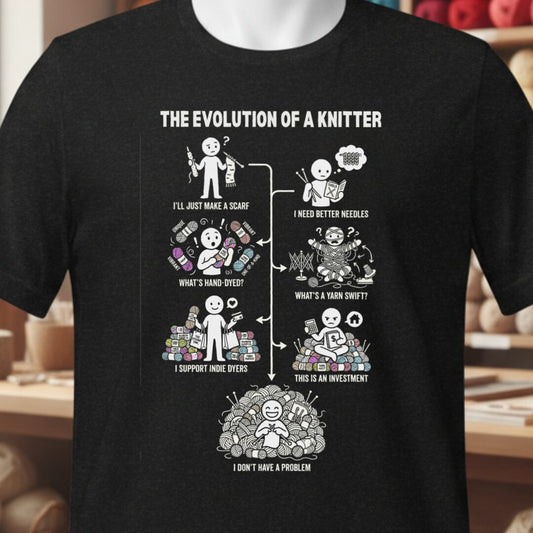 Evolution of A Knitter T-Shirt Black t-shirt