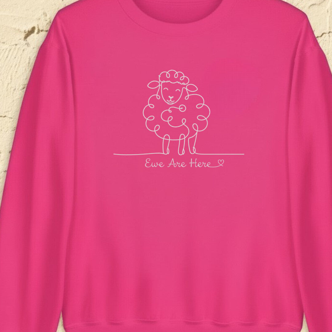 Ewe Are Here Bright Pink Sweatshirt.jpg