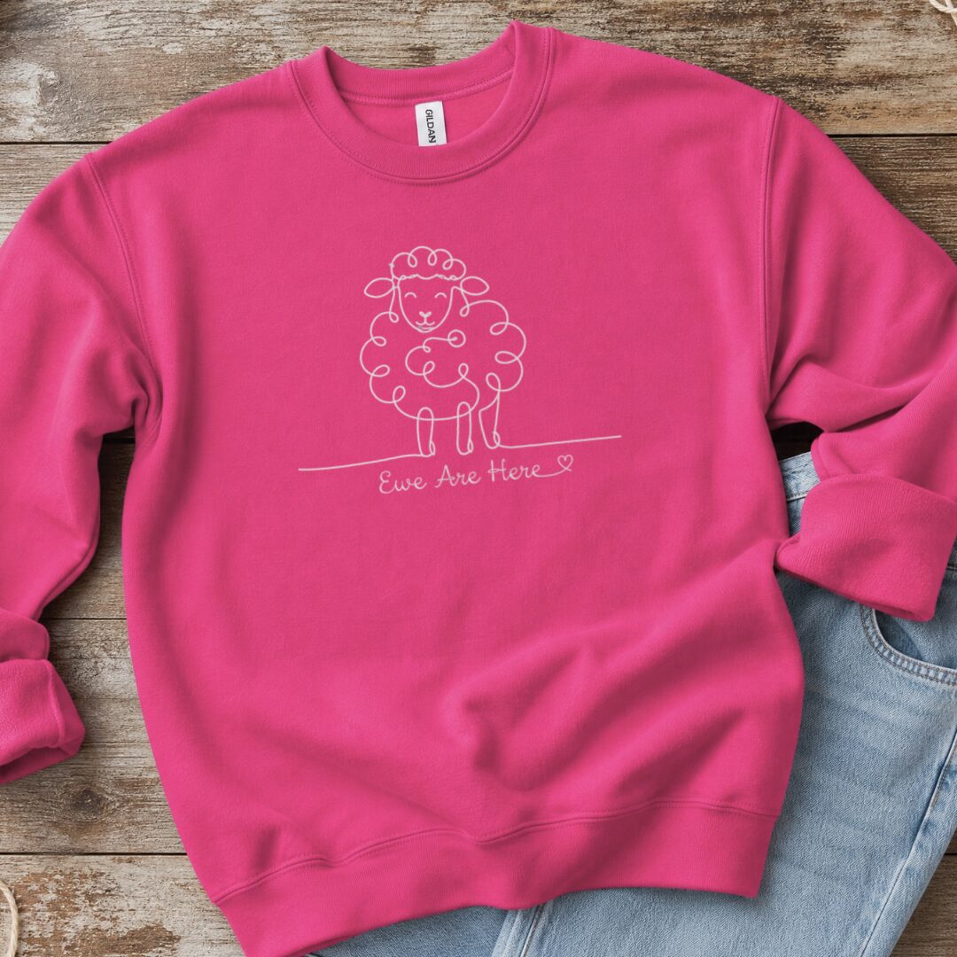 Ewe Are Here Sweatshirt Bright Pink t-shirt