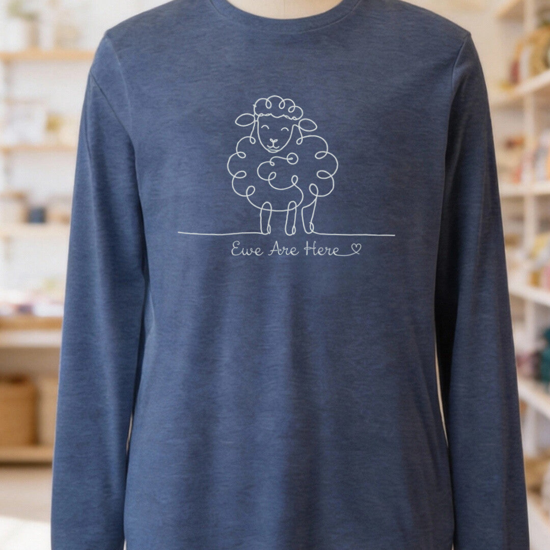 Ewe Are Here Heather Navy Long Sleeve Tee.jpg