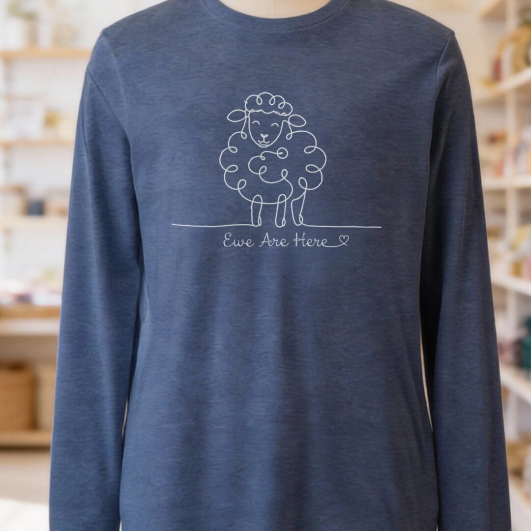 Ewe Are Here Long Sleeve Tee Navy t-shirt
