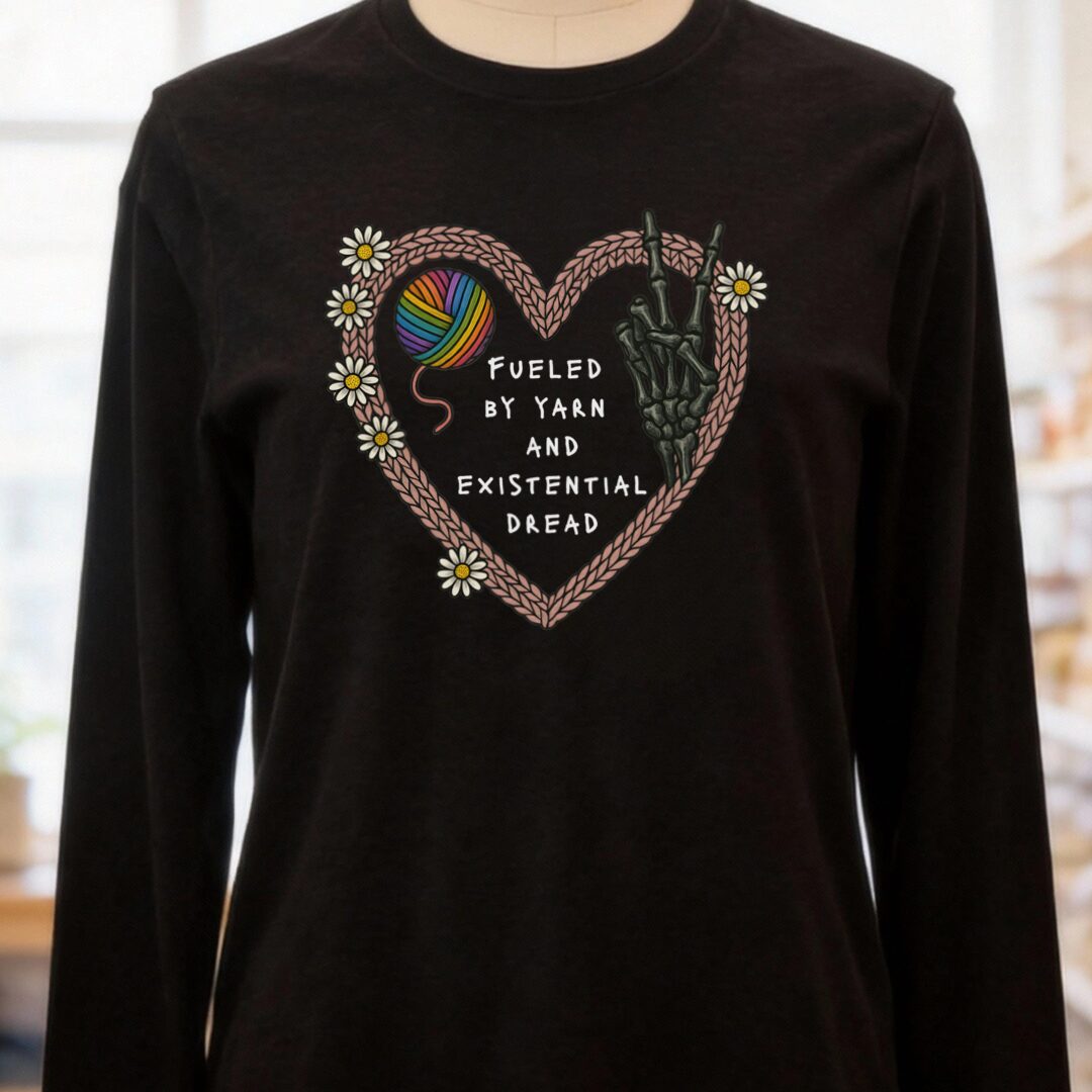Existential Yarn Long Sleeve Tee Black Heather t-shirt