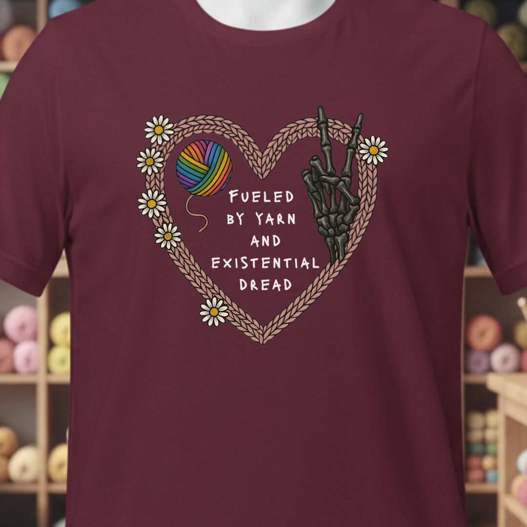 Existential Yarn T-Shirt Maroon t-shirt