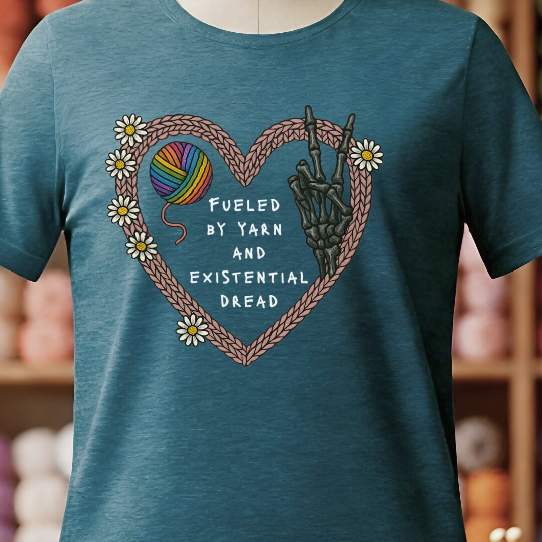 Existential Yarn T-Shirt Teal Blue t-shirt