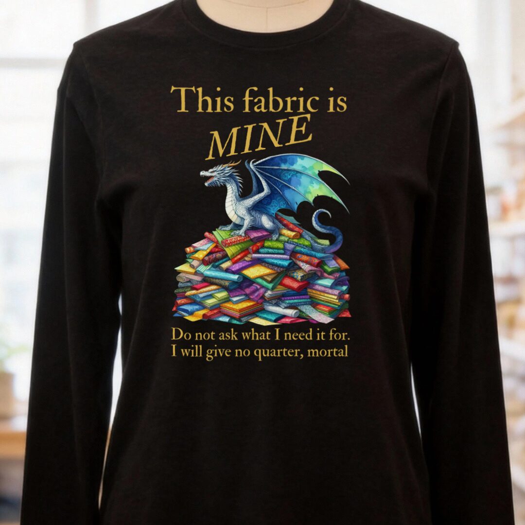 Fabric Dragon Hoarder Long Sleeve Tee Black Heather t-shirt