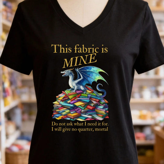 Fabric Dragon Hoarder V-Neck T-Shirt Black t-shirt