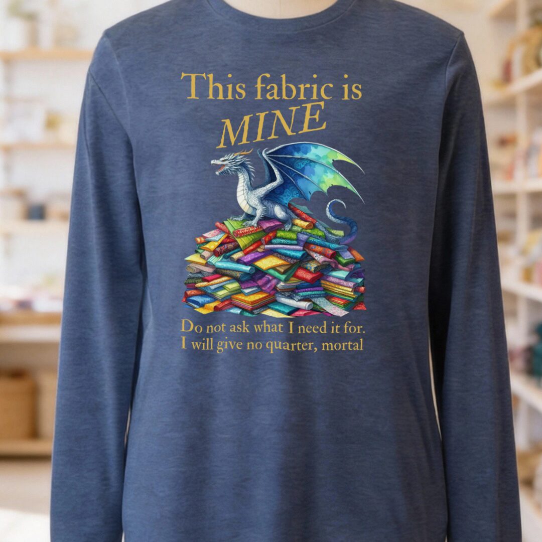 Fabric Dragon Hoarder Long Sleeve Tee Navy t-shirt