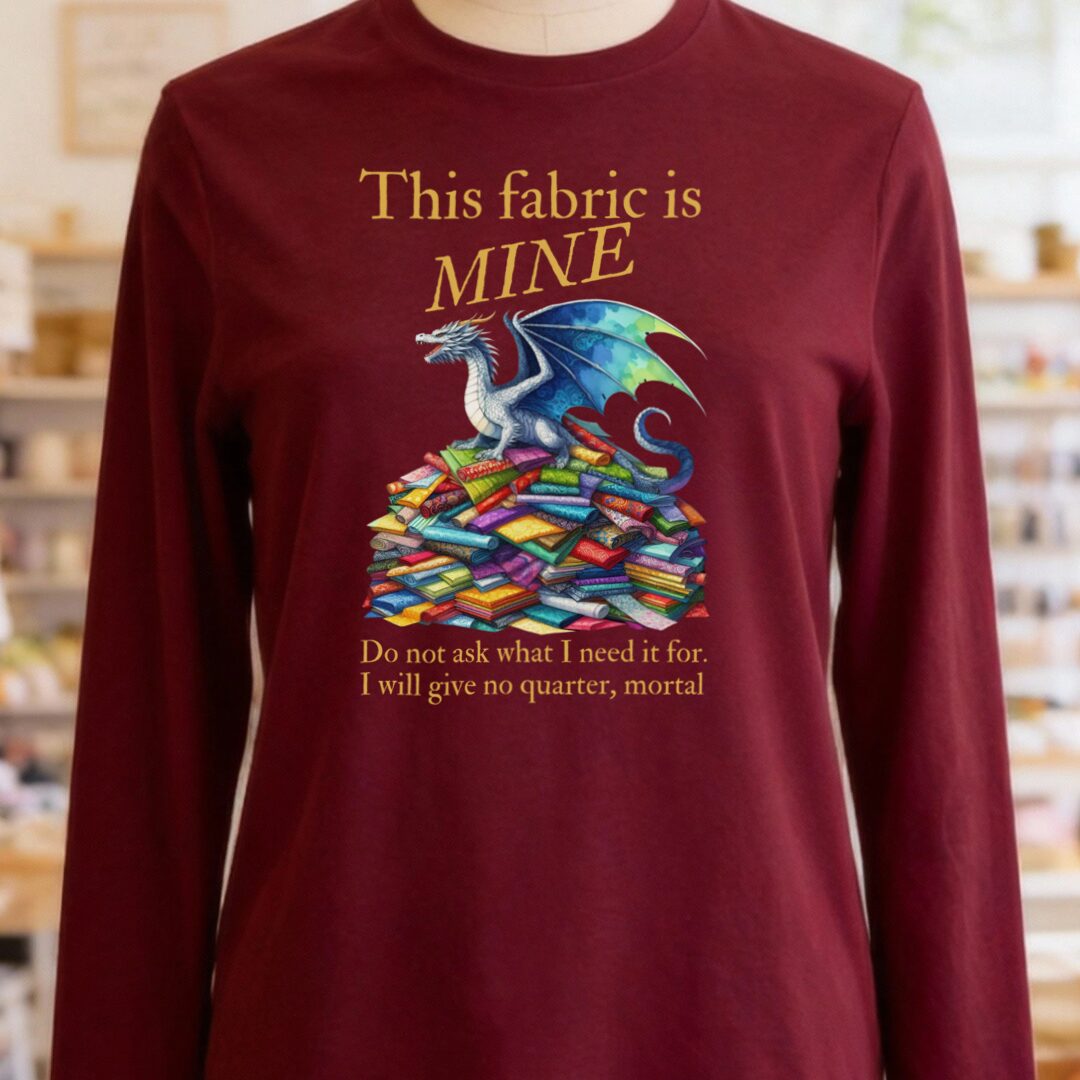 Fabric Dragon Hoarder Long Sleeve Tee Maroon t-shirt