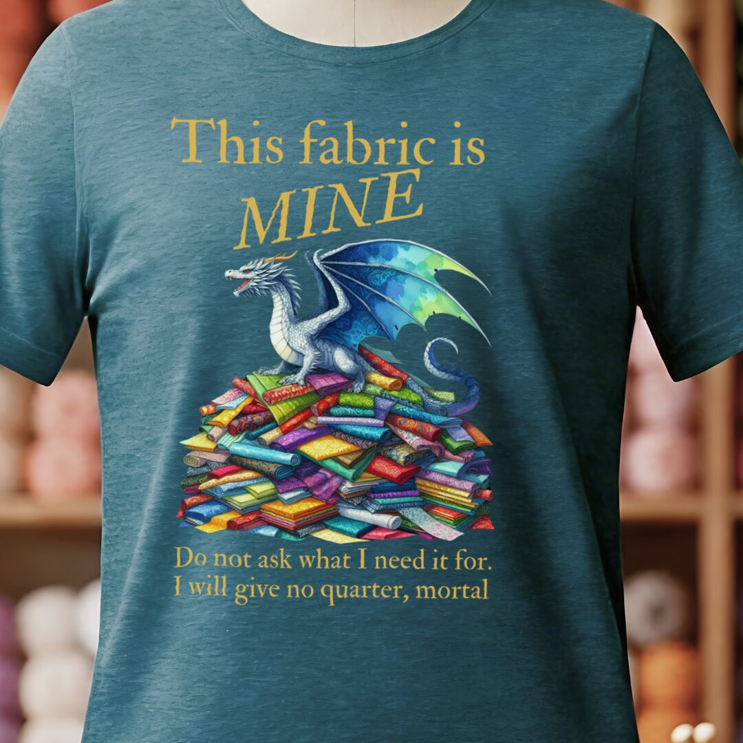 Fabric Dragon Hoarder T-Shirt Teal Blue t-shirt