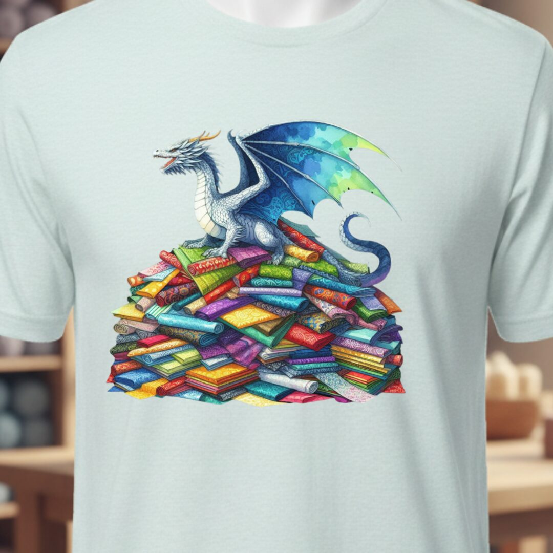 Fabric Hoarder Dragon T-Shirt Ice Blue t-shirt