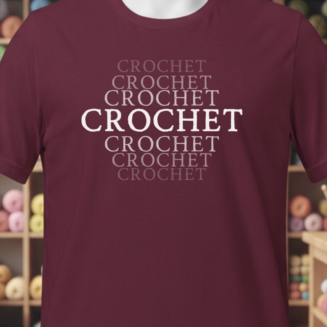 Fading Crochet T-Shirt Maroon t-shirt