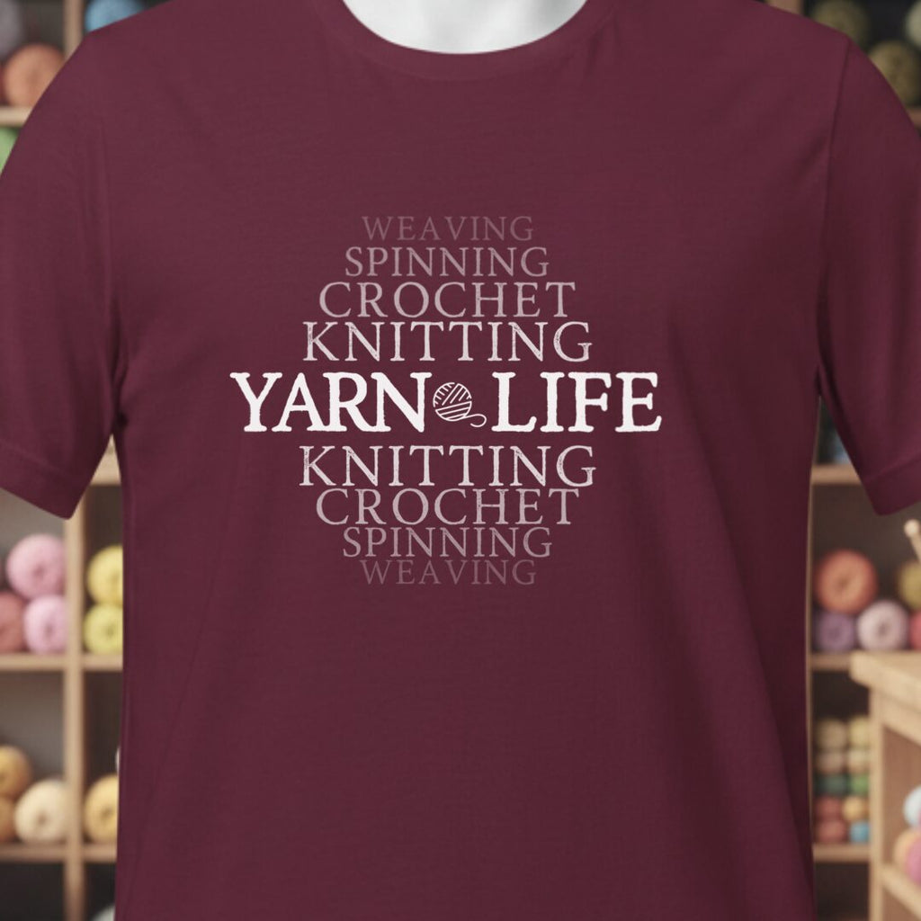 Fading Yarn Life T-Shirt Maroon t-shirt