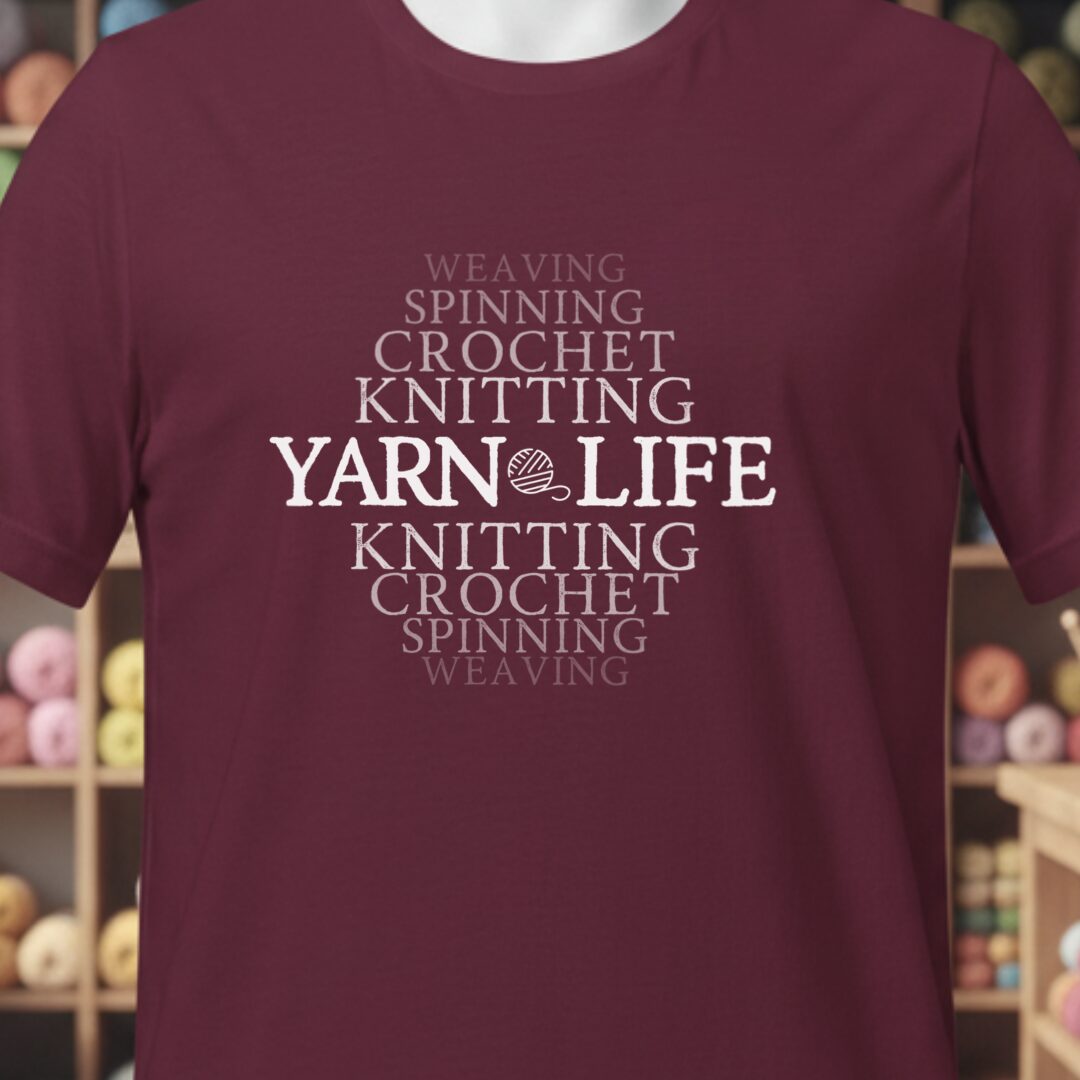 Fading Yarn Life T-Shirt Maroon t-shirt