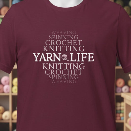 Fading Yarn Life T-Shirt Maroon t-shirt