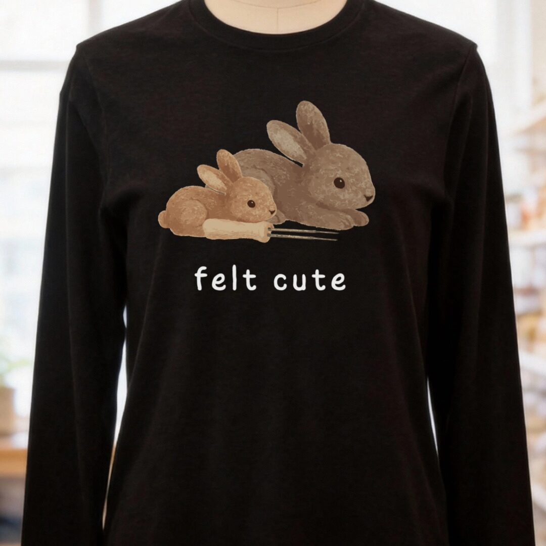 Felt Cute Long Sleeve Tee Black t-shirt