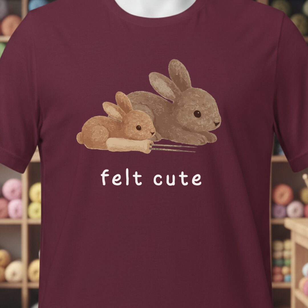Felt Cute T-Shirt Maroon t-shirt