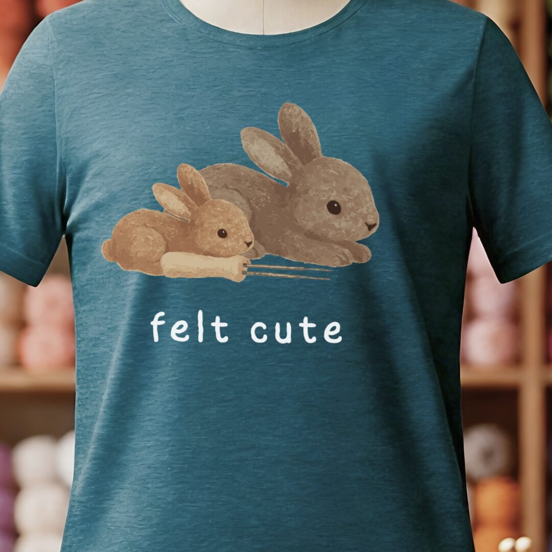 Felt Cute T-Shirt Teal Blue t-shirt