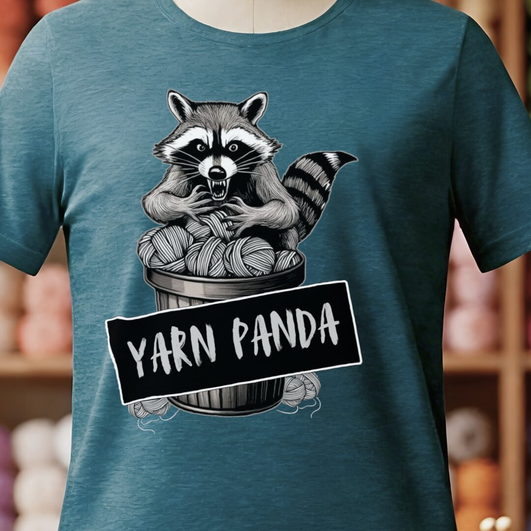 Feral Yarn Panda T-Shirt Teal Blue t-shirt