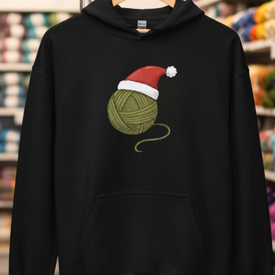 Festive Yarn Hoodie Black t-shirt