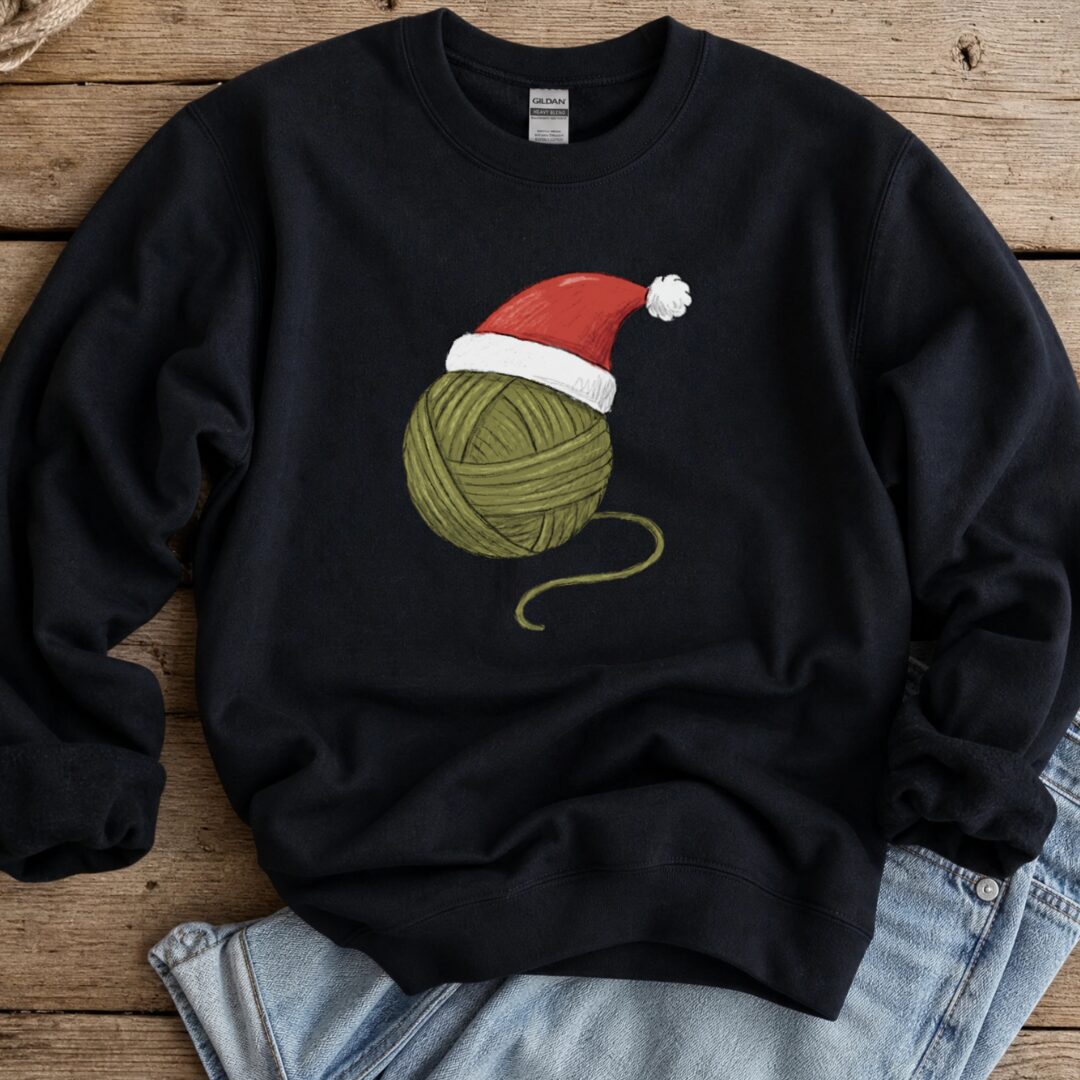 Festive Yarn Sweatshirt Black t-shirt