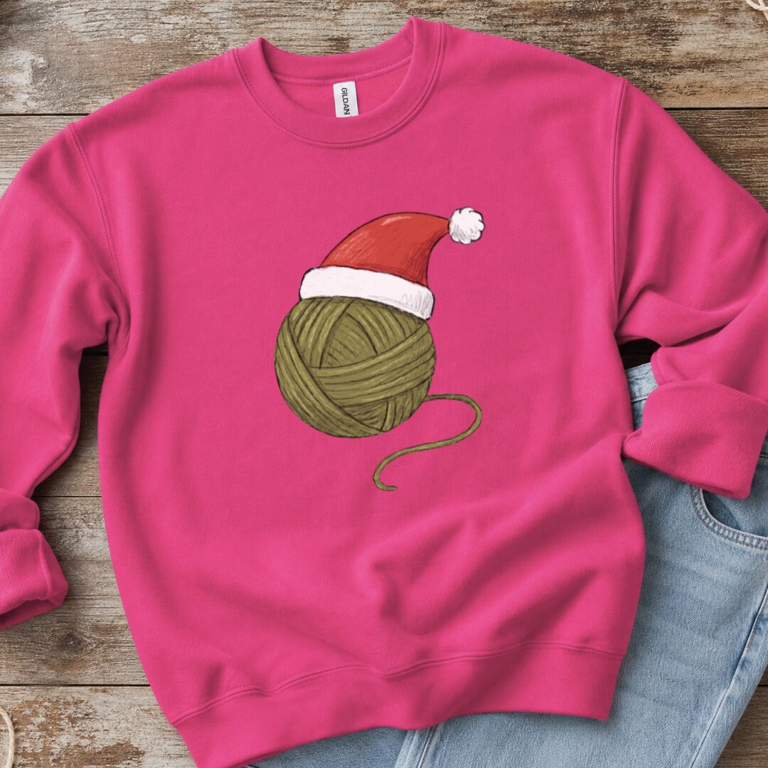 Festive Yarn Sweatshirt Bright Pink t-shirt