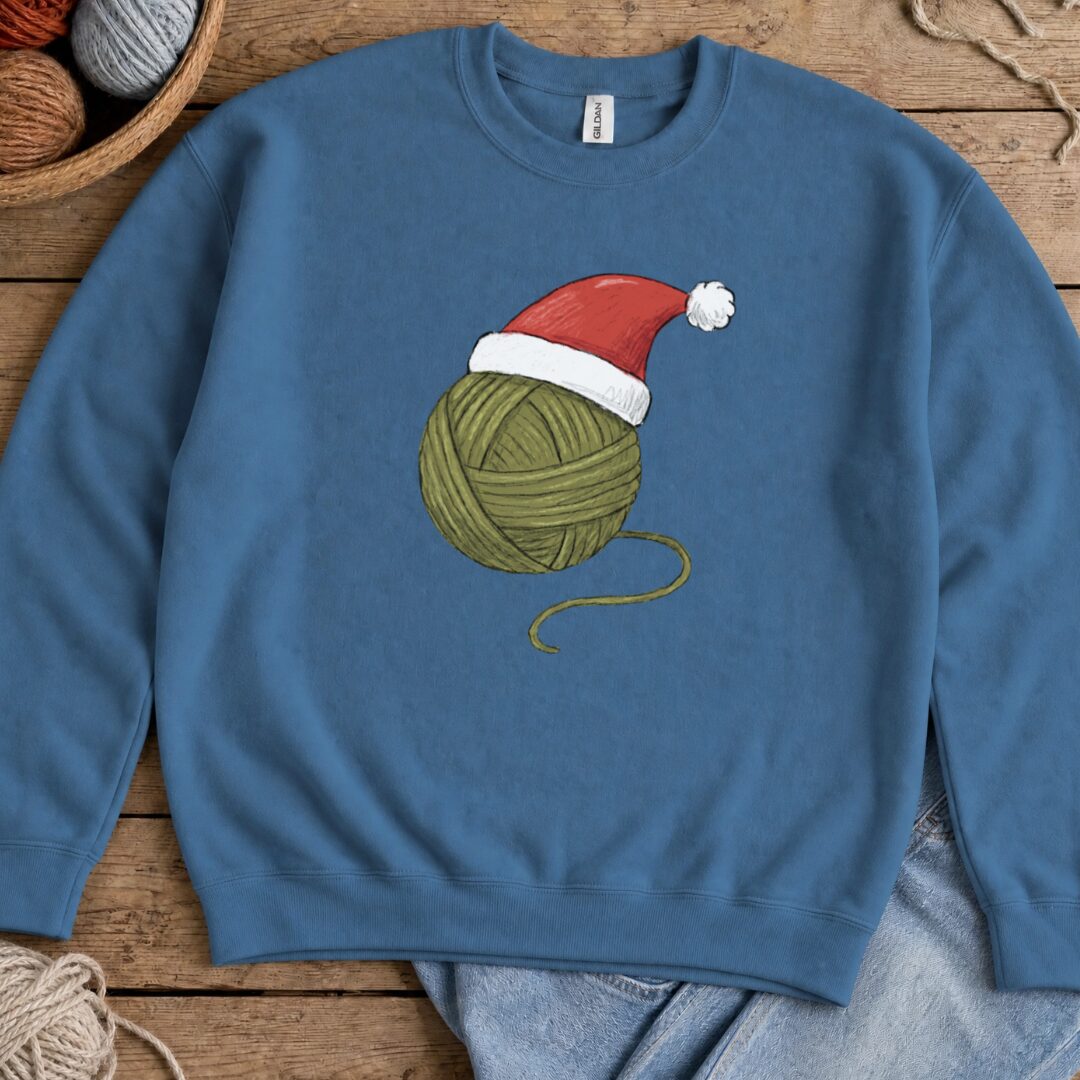 Festive Yarn Sweatshirt Indigo Blue t-shirt