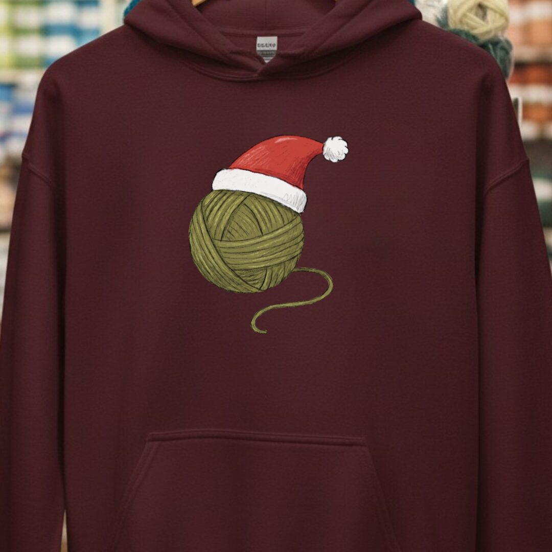 Festive Yarn Hoodie Maroon t-shirt