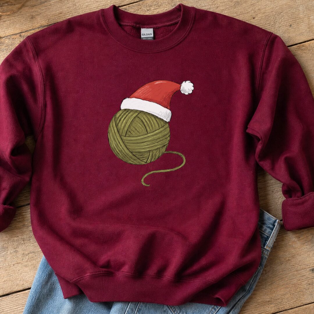 Festive Yarn Sweatshirt Maroon t-shirt