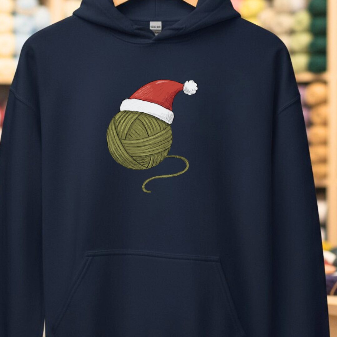 Festive Yarn Hoodie Navy t-shirt